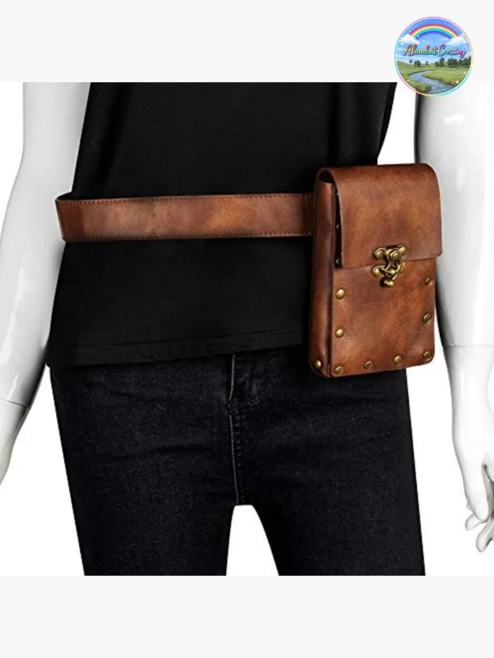 Medieval Vintage Waist Bag Belt Pouch Fanny Pack Faux Leather Phone Holder - Picture 2 of 6